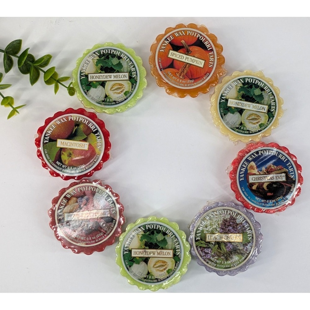 NEW LOT 8🌿Yankee Candle Tarts Wax Retired Vntg Scents Pumpkin Melon Christmas